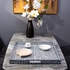 PEMAR Extra Large Square 20" Capiz Shell Ottoman Tray with