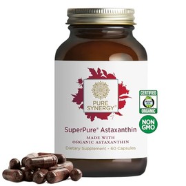 Pure Synergy Extracto de astaxantina SuperPure | 60 cápsulas | hecho con ingredientes orgánicos | sin OMG | Vegano | a base de algas | antioxidante