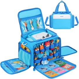 Carrying Case Compatible with Toniebox 2/1 Audio Player Starter Set,Travel Storage Bag Fits for Headphones,Tonie Figures and Accessories,Gift for Kids,Bag Only,Blue