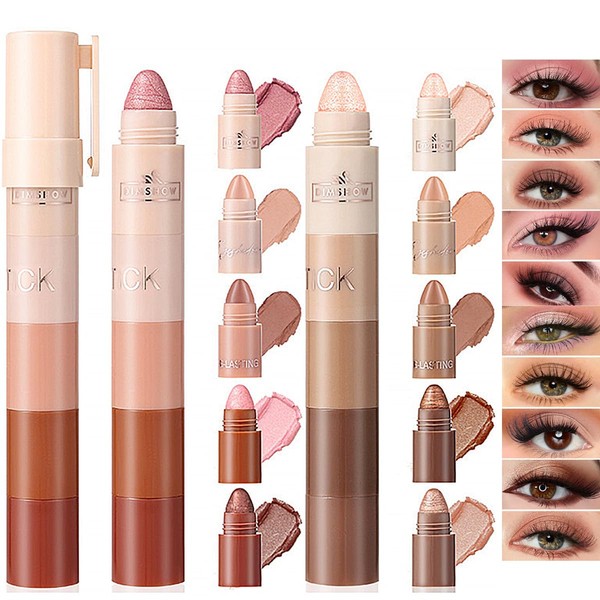 Baorder 10 Colour Eyeshadow Sticks,Weich und cremig deckend und glänzend,Langanhaltende