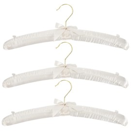 Outanaya 3Pcs Sponge Padded Wedding Dress Hangers with Buttons Non Slip Heavy Duty Clothes Hangers for Bridal Gowns Household Clothes Hanger with Hooks