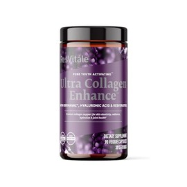 ResVitále Ultra Collagen Enhance - Suplemento para el cuidado de la piel con resveratrol - 90 cápsulas vegetales