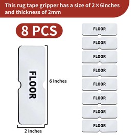 Reusable Carpet Grippers,Non Slip Rug Pads Grippers for Hardwood Floors and Tiles, Washable,Strong Adhesive Grippers for Area Rugs, Keep Corners Flat, Non-Damaging for Floor Dark Night Black (8)