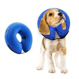 VST Comfortable Inflatable Cone Collar for Dogs,Adjustable Soft Pet Recovery Collar Prevent Pets from Touching Biting Scratching at Injuries Wounds (M)