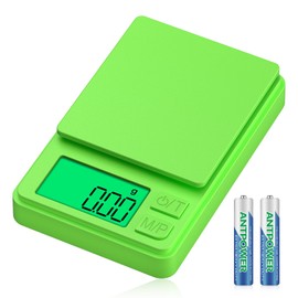 Precision Scales 1000 g/0.01 g, Portable Precision Kitchen Scale, Mini Digital Pocket Scales with LCD Display, Multifunctional Gram Scales for Kitchen, Tea, Yeast, Coffee - Green