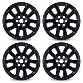 OPKOURE 4-Pack Wheel Skins Compatible for 2018-2023 Chevy Traverse, 18 inch Wheel Skin Cover for 18-23 Traverse Black Color Hubcap Replacements