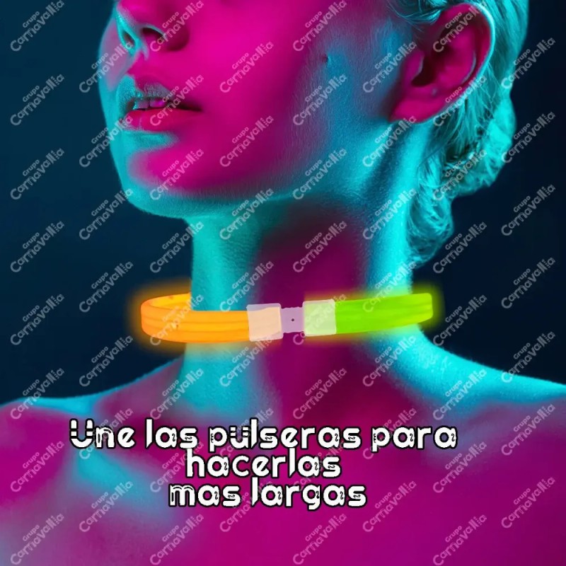 30 Pulseras Neon Gruesa Cyalume Luz Fosforescente Glow Stick