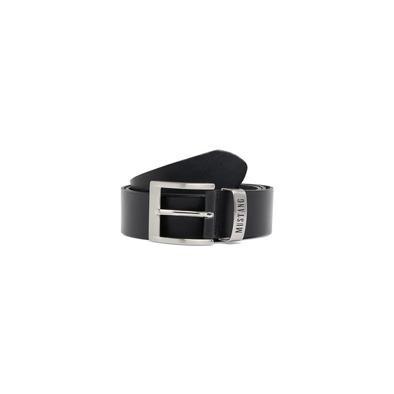 MUSTANG Men's Leather Belt, black