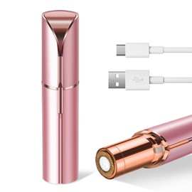 Facial Hair Removal for Women Painless Hair Remover, Waterproof Shaver Razor Hair Remover with LED Light for Face Bikini Peach Fuzz Upper Mustache Lip Chin (Rose g