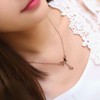 Miaomyao Cubic Zirconia Pink Gold Butterfly Butterfly Stainless Steel Necklace