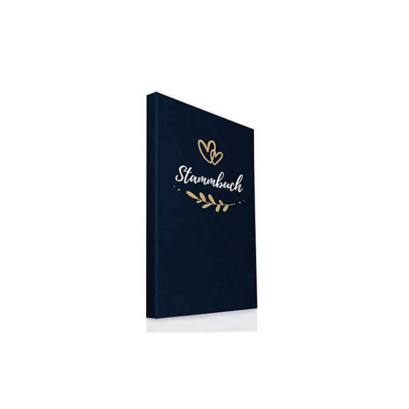 Hochzeitideal Family register DIN A4 'Fiore' linen (dark blue)