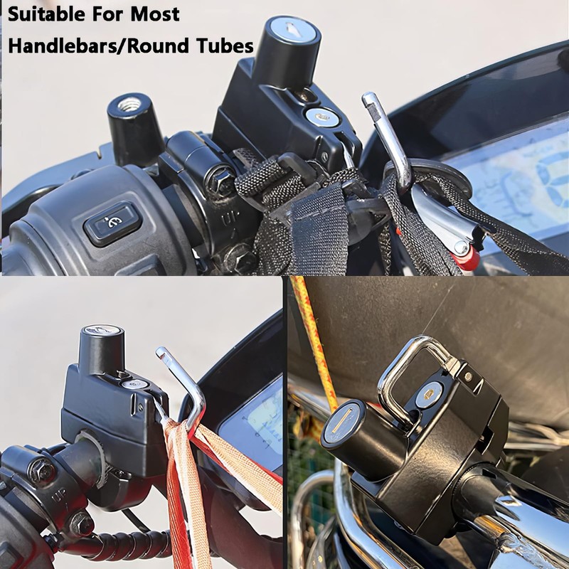 Baceyong Motorcycle Bike Helmet Lock,Anti-theft Fixed Multi-function Lock