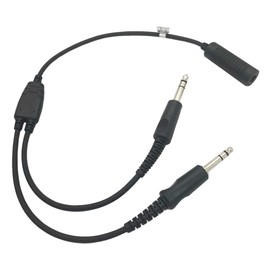 stdgove Dual Plug U174 Adapter General Aviation Headset Extensions Helicopter U 174 to Ga Twin Plug Headphone Splitter U-174 2 Male Com to single 1 Female Com AdaptOr for Bose A20