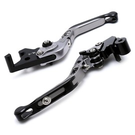 nakira 6-stage adjustable retractable length adjustable brake lever clutch lever YZF-R25 YZF-R3 MT-25 MT-03 nkr1024 (Gunmeta Black)