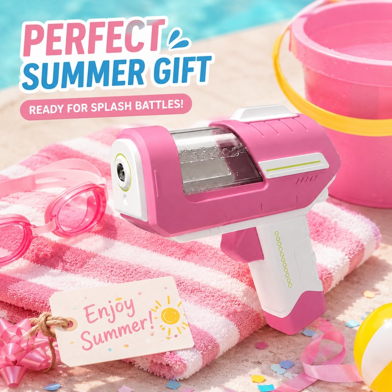 Transparent Tank Water Gun for Kids – Leak-Resistant Outdoor Blaster