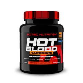 Scitec Nutrition Hot Blood Hardcore Beverage Powder Pre Training with Amino Acids and Creatine 700g Tropical Punch