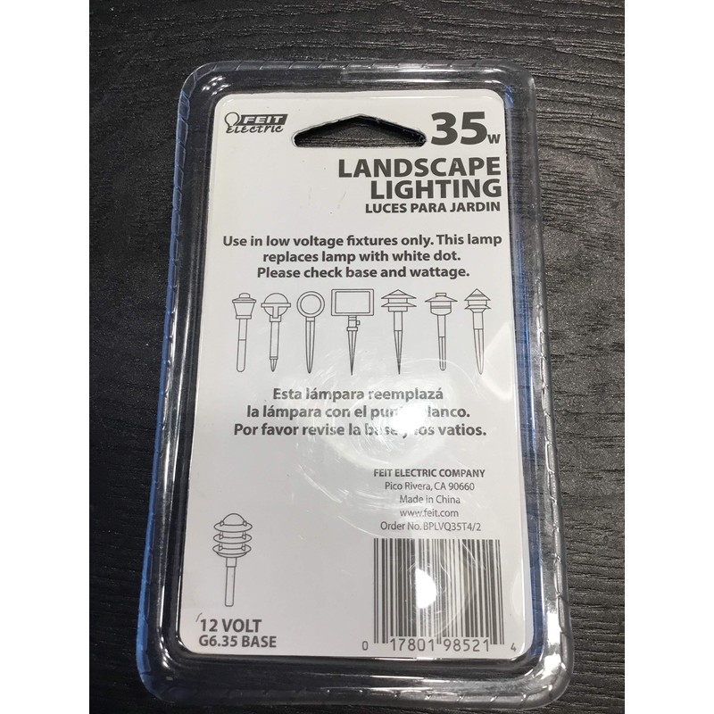 Feit Electric BPLVQ35T4/2 35-Watt Halogen T4 Bulbs - 2 Pack