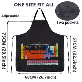 ENSIANTH Chemistry Laboratory Apron Chemistry Gifts for Teacher Students Chemistry Lab Apron with Pockets Chemistry Lover Gifts (elements apron)