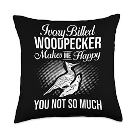 Ivory Billed Woodpecker Bird Feeder House Birdwatching Throw Pillow
