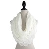 stylesilove Chic Oversized Ruffle Knitted Infinity Scarf (White)