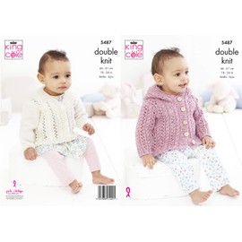 King Cole Baby Childrens Double Knitting Pattern Lacy Cardigan & Jacket (5487)