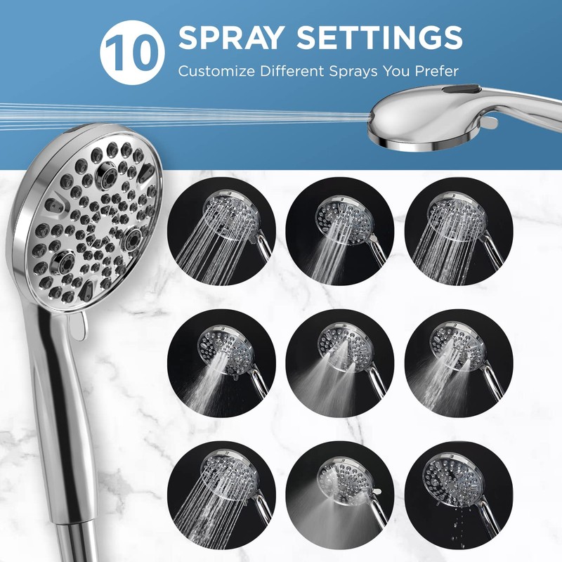MakeFit Dual Handheld Shower Head Combo, 2-in-1 Rain Shower Heads
