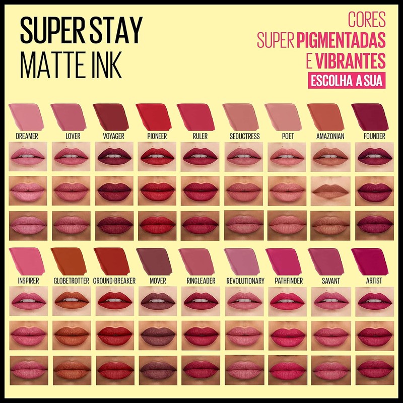 Maybelline Superstay Matte Ink, Labial Líquido Mate con Pigmentos de