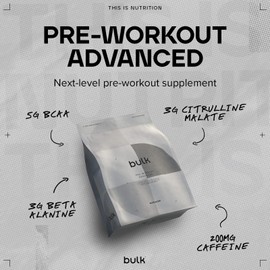 Bulk Pre Workout Advanced, Apple and Lime, 1 kg, Packaging May Vary