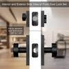 Newlaking Matte Black Exterior Door Knob with Deadbolt Set -