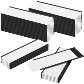 Gueevin 30 Pcs Magnetic C Channel Label Holders 3 x 8 Inch Label Holders Magnet Name Plate with Paper Inserts and Clear Plastic Protectors for File Cabinet Shelf Toolbox Drawer