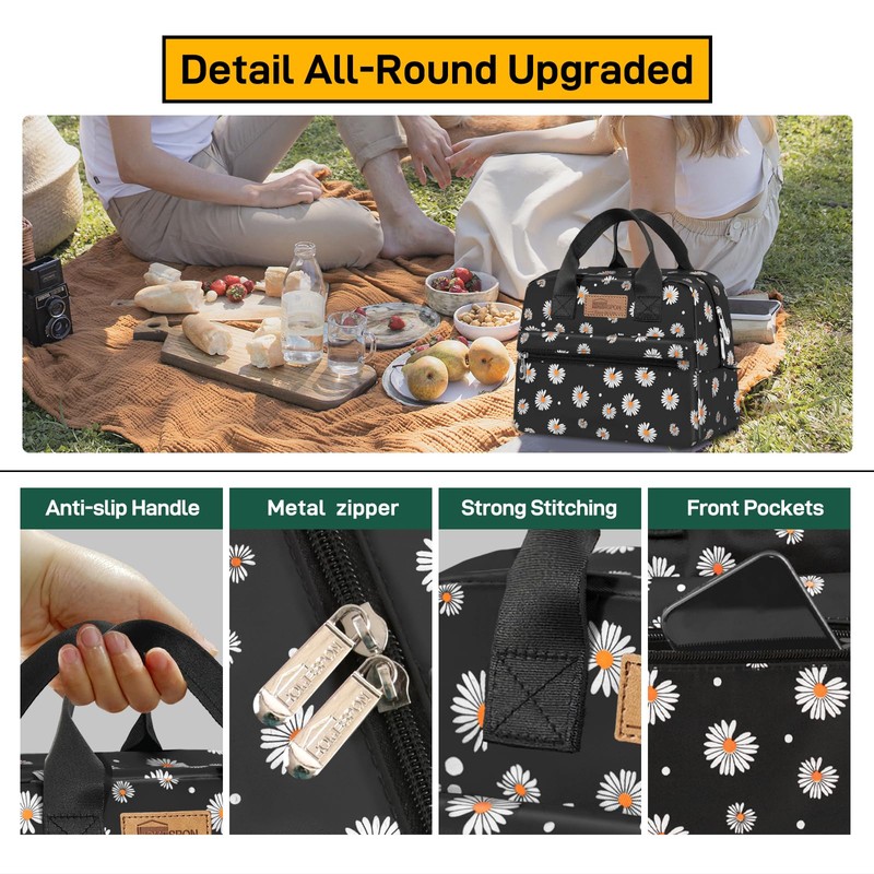 HOMESPON Insulated Lunch Bag Lunch Box Cooler Tote Box Cooler