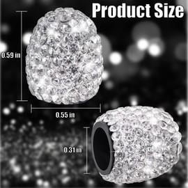 MEAJOO 8PCS Bling Crystal Diamond Tire Stem Valve Caps, Dustproof Car Wheel Tire Valve Caps Universal Tire Valve Stem Covers for Cars, SUV, Trucks, Bikes, Motorcycles, Bicycles (White)