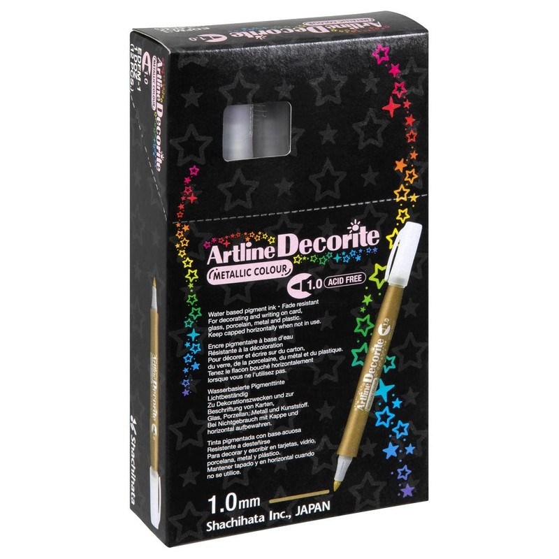 Artline 'Decorite' Metallic Red Marker Pen 1.0mm for Card, Glass,