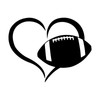 Bargain Max Decals Football Heart Decal Notebook Car Laptop 5.5"