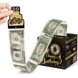 50th Birthday Surprise Gift Box, Happy Birthday Money Gift Boxes for Cash, 50th Birthday Gifts for Women Men, 50th Birthday Party Black Gold Decorations Supplies (with 35 Bags)
