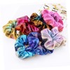 FOMIYES 24pcs Metallic Rainbow Cloth Hair Ties with Gilded Two