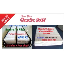 Excel Combo Set Engine & Cabin Air Filter For ACURA MDX 10 11 12 13 AF6172 C35519