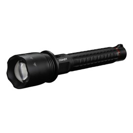 Coast XP40R 8000 Lumen Rechargeable Dual-Power LED Flashlight with POWERiQ™ Real-TIME Display, 5 Light Modes, Ultra View Flood Beam, Push/Pull Focus