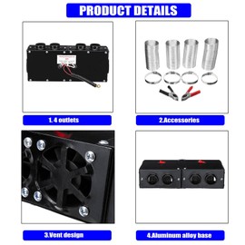 Car Heater - TOPMELON Windshield De-Icers Car Defogger 24V 500W Car Heater 2 in 1 Portable Car Heaters and Cooling Fan with Purification for Winter 4 Holes