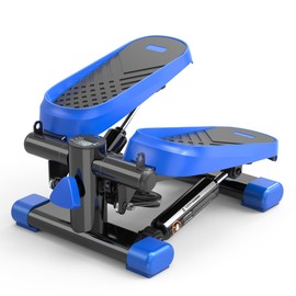 SVRCK Mini Stepper with Resistance Bands and LCD Monitor, Complete Body Workout Combo, 330LBS Capacity, Black and Blue