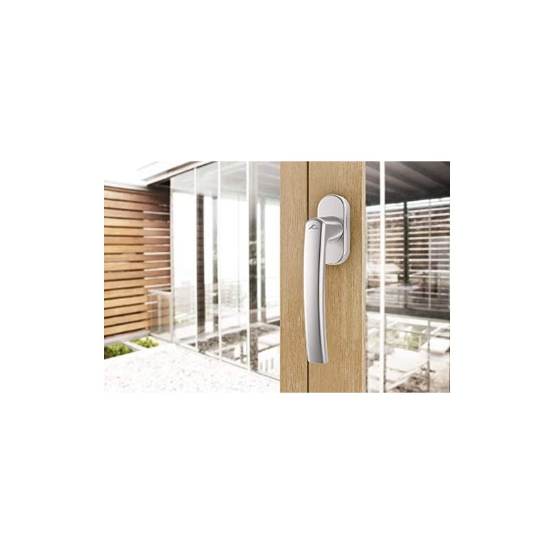 Roto Window Handle Line Natural Silver with Screws Square 7