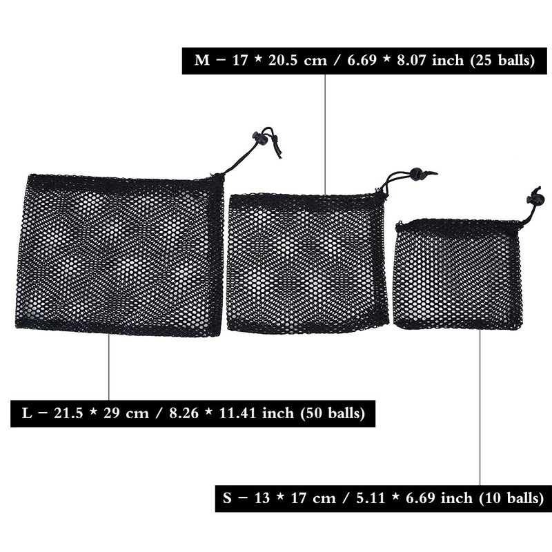 Golf Ball Bag, Golf Ball Mesh Nets Bag with Drawstring