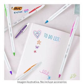 BIC, Bolgrafo de Punto Grueso, Escritura Suave y Fluida, Cristal UP Pastel, Surtido de Colores Pastel, Ideal para Lettering y Notas Creativas, Plumas 