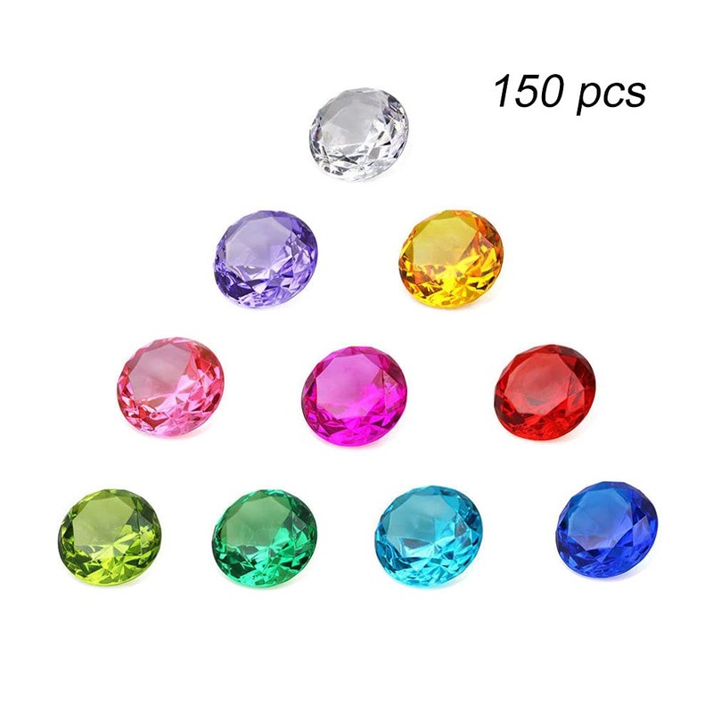 Dtoterul Glitter Stones Large 150 Pieces Plastic Diamonds Large Acrylic