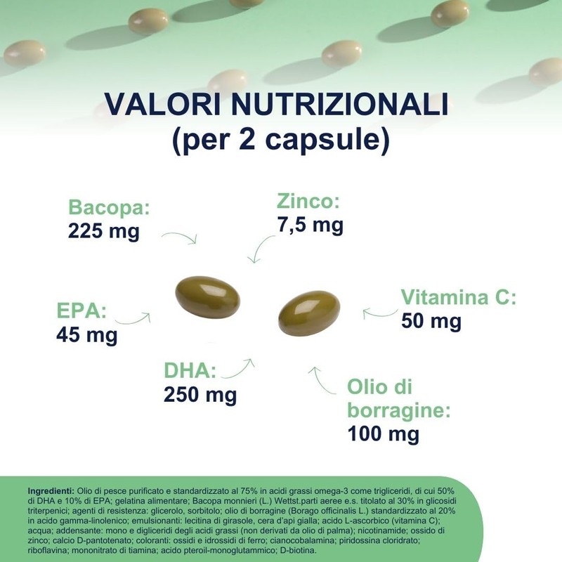 Omegor Mind Omega 3 e 6 con Bacopa Monnieri -