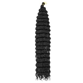 Ocean Wave Crochet Hair 14inch 4packs Deep Wave Crochet Hair Ocean Wave Braiding Hair Crochet Braids Synthetic Braids Wet and Wavy Braiding Hair For Black Women (#1B, 14inch,4packs)