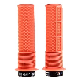 DMR Brendog DeathGrip Flange Lock-On Mountain Bike MTB Grips - Orange (Thin)