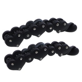 Hearts Banana Clip with Diamonds - Set of 2 - Black