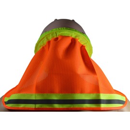 Petra Roc HNS-O High Visibility Neck Sun Shield For Hard Hats, Orange, One Size, Orange/Lime