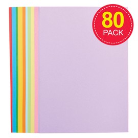 Baker Ross FX840 A4 Coloured Copier Card Pack - Pack of 80, Classroom Craft Essential, Arts and Crafts for Kids, School Supplies